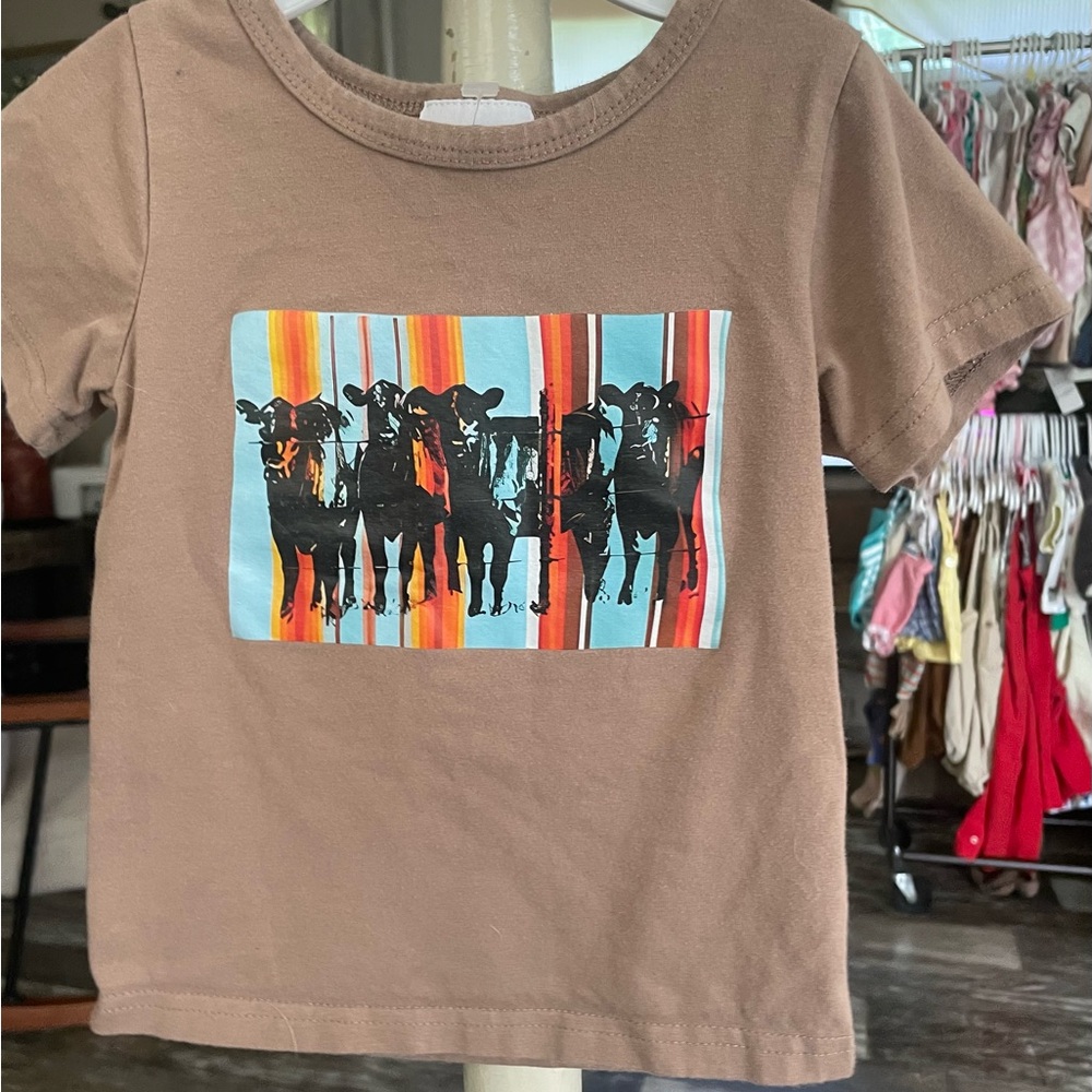 Modern Lux Brown Short Sleeve Graphic Tee, Great Preloved Condition